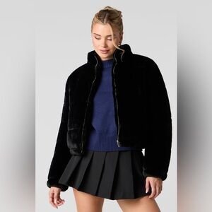 NWT Urban Planet Black Faux Fur Puffer Jacket